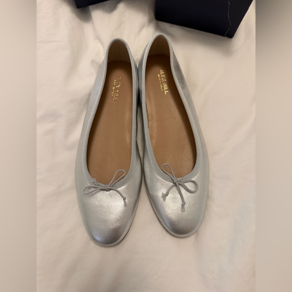 Alex Mill Prince Street Metallic silver Ballet flats NIB like Repetto Porselli